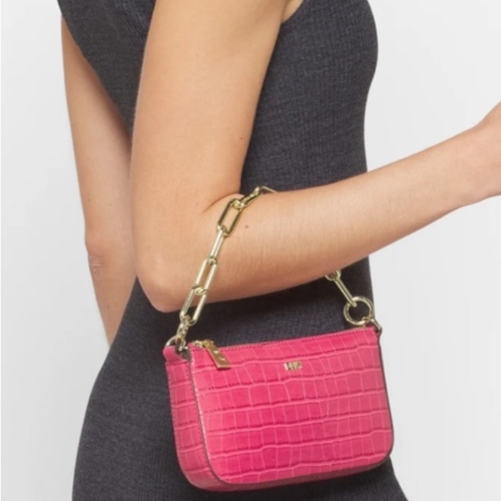 DKNY Double Crossbody Hot Pink Chain Bag Set of 2 Bags AUTHENTIC NEW - Picture 13 of 14